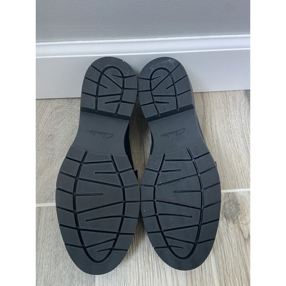 Women's Clarks Westlynn Ayla Leather Loafers Black Lug Cushion Sole Sz 9.5 - Picture 6 of 6